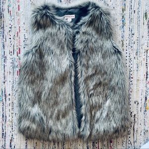 Faux fur gray vest